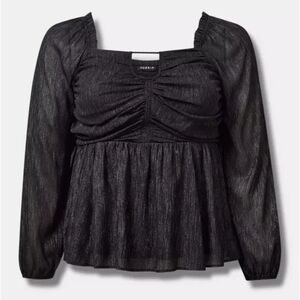 Torrid Black Ruched Blouse